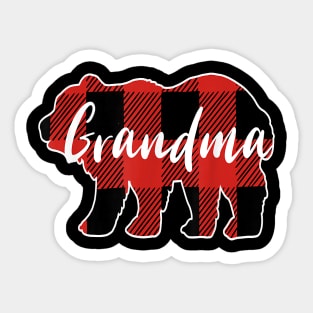 Black and Red Grandma Bear Sticker